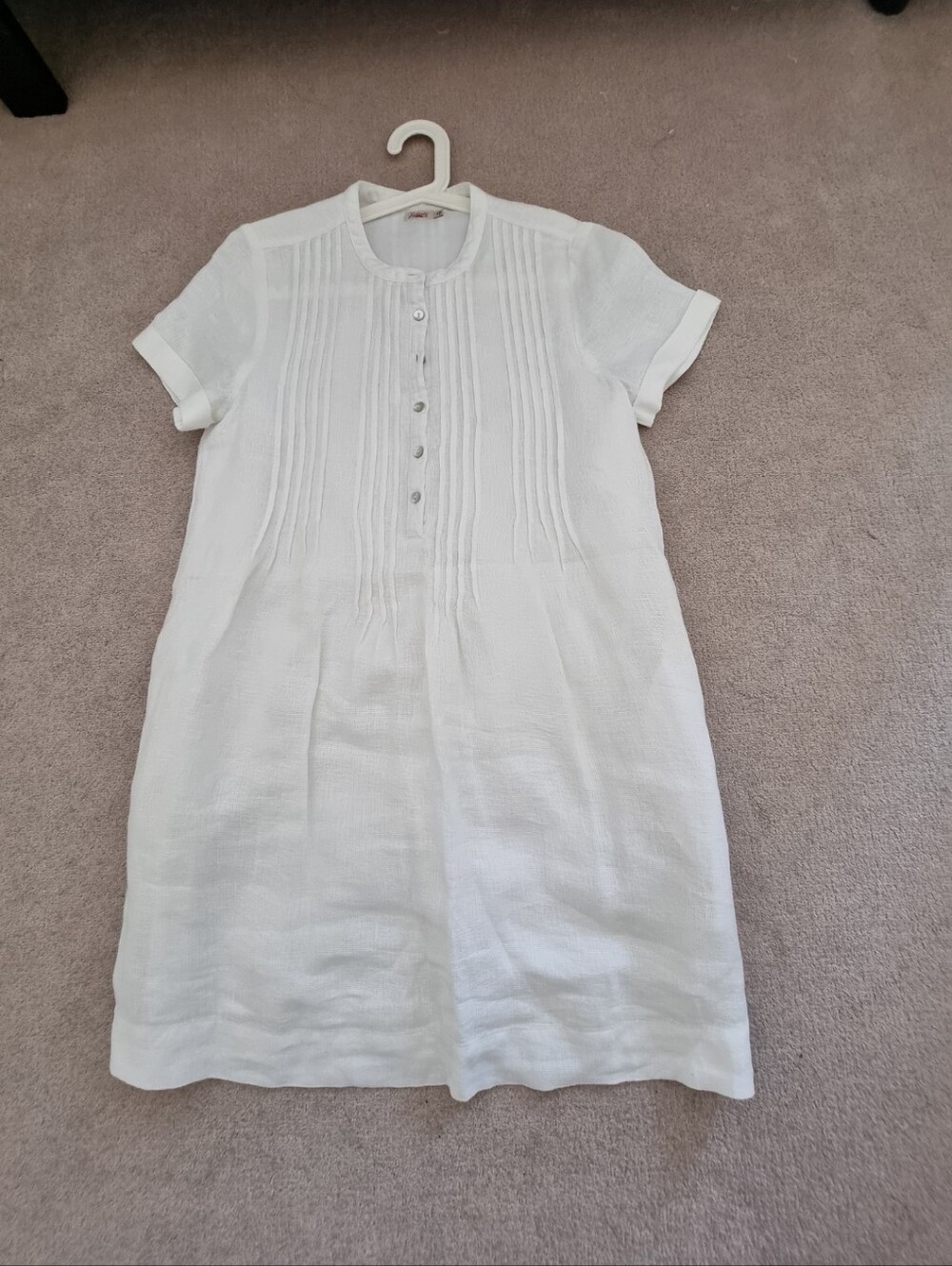 FAHERTY White Linen dress size S